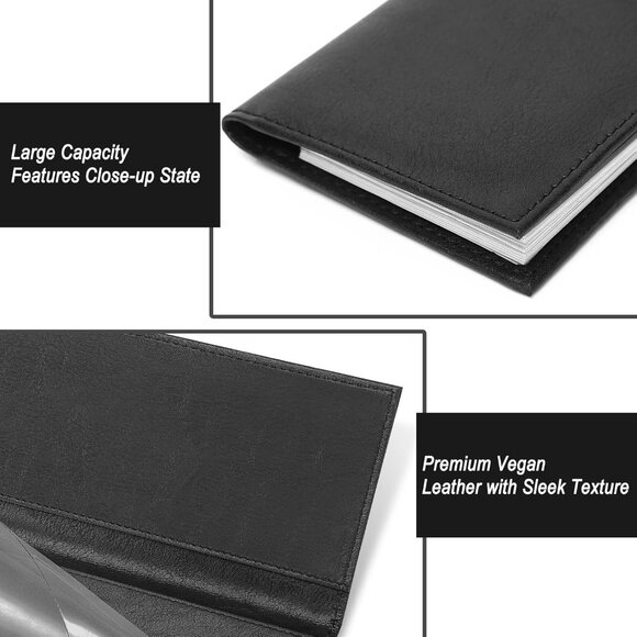 Leather Checkbook Cover Slim Wallet for Men Women - Picture 6 of 7